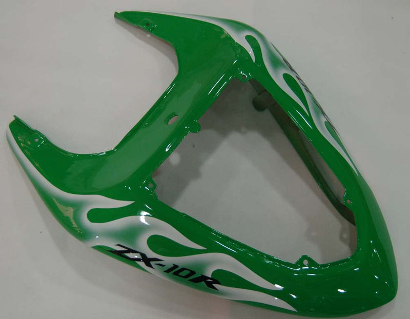 Fairings 2006-2007 Kawasaki ZX 10R Green & White Flame Ninja  Generic