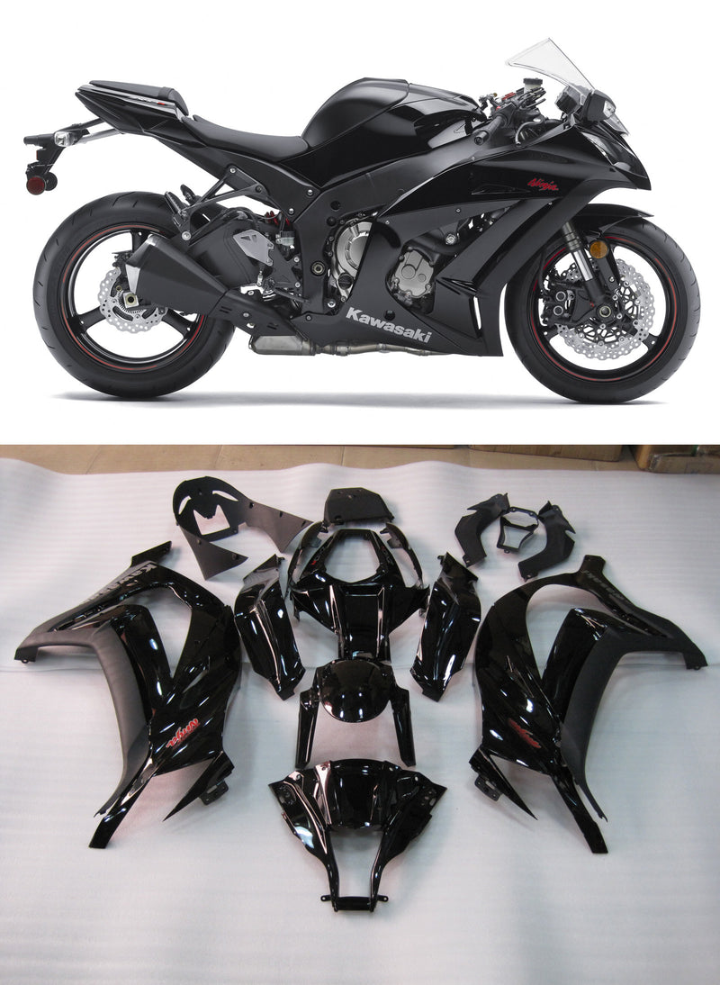 Fairings 2011-2016 Plastics Kawasaki ZX10R Ninja Black Racing Generic