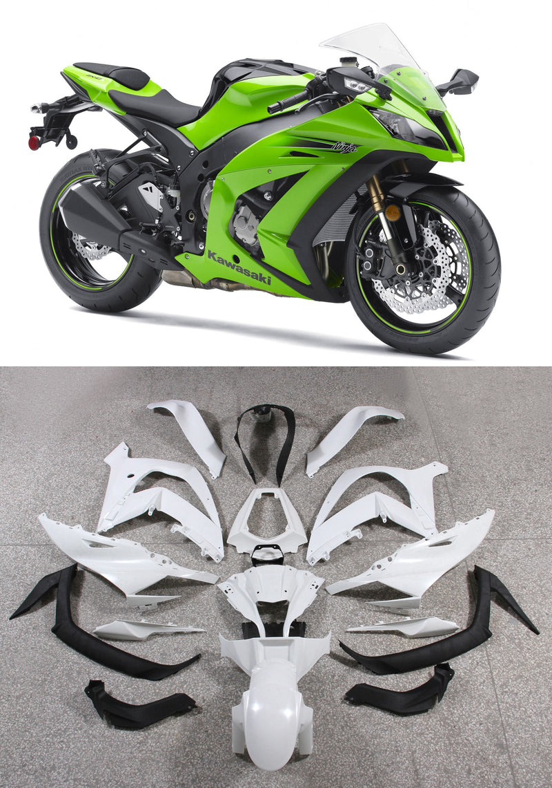 Fairings 2011-2015 Plastics Kawasaki ZX10R Ninja Green  Generic