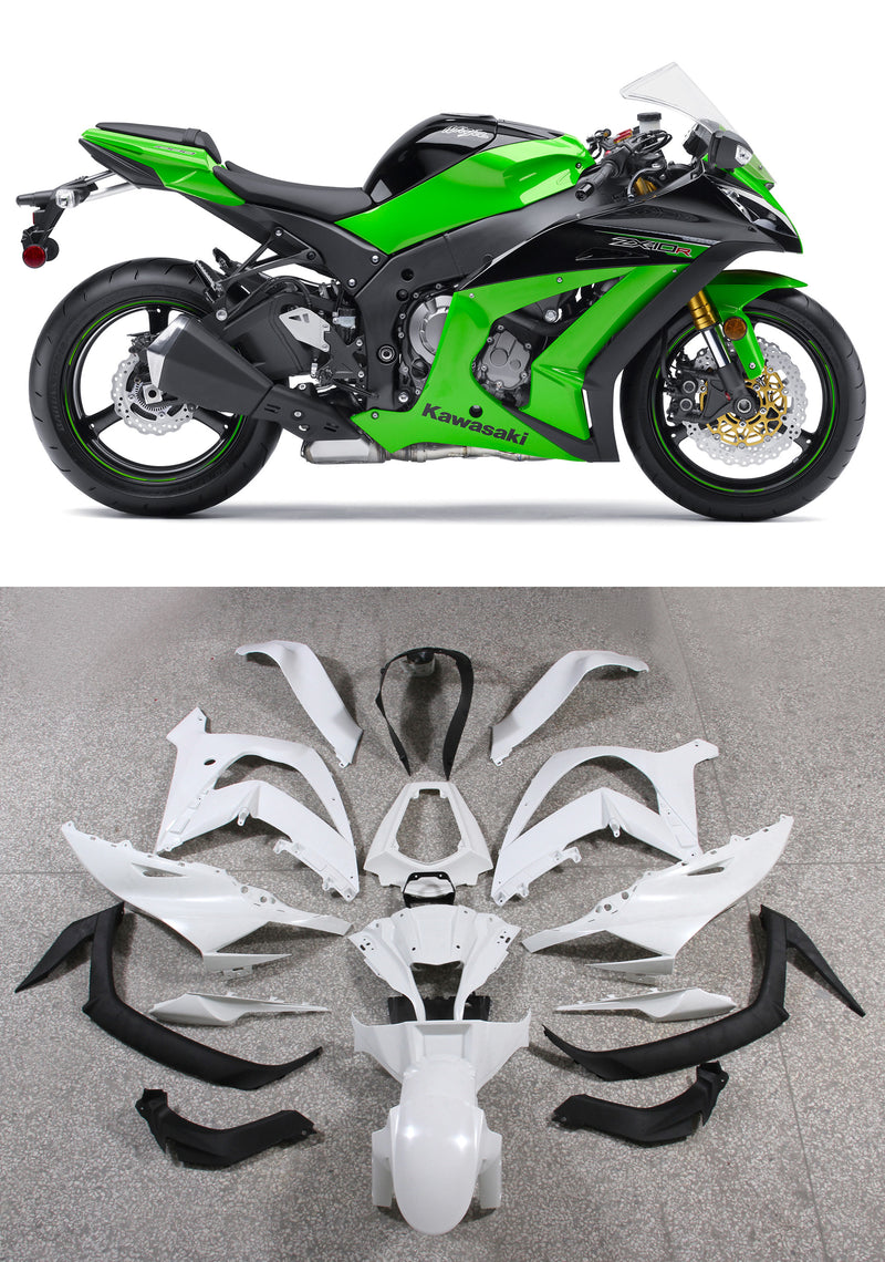 Fairings 2011-2015 Plastics Kawasaki ZX10R Ninja Green ZX10R Racing Generic