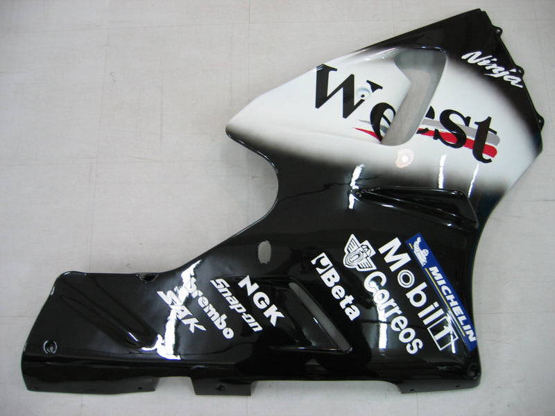 Fairings 2000-2001 Kawasaki ZX12R Black White West   Generic