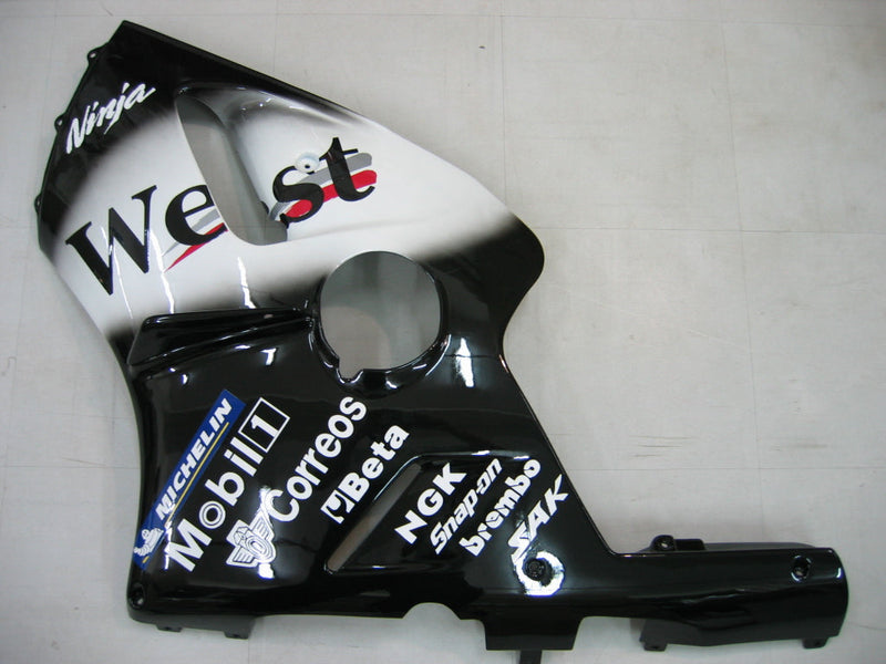 Fairings 2000-2001 Kawasaki ZX12R Black White West   Generic