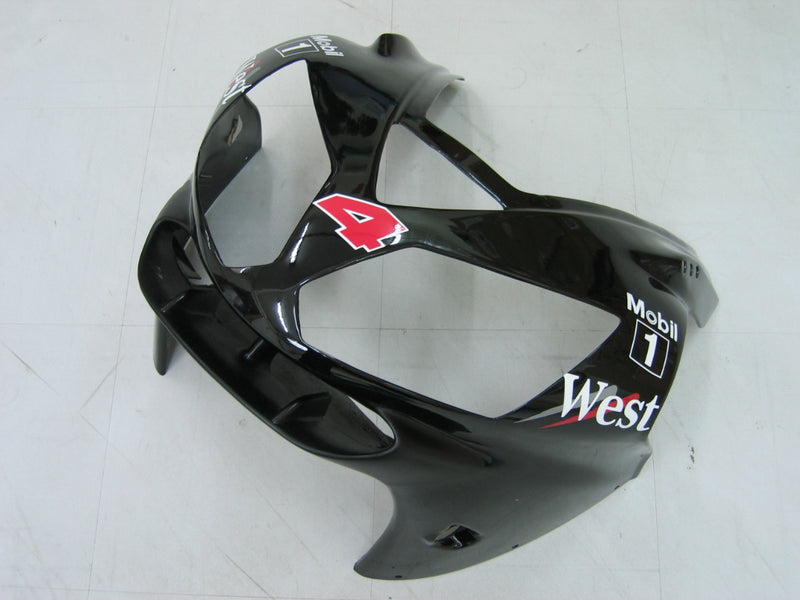Fairings Kawasaki ZX12R Ninja Black White West Racing (2002-2005) Generic