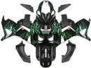 Fairings 2006-2011 Kawasaki ZX14R Black & Green Flame Ninja ZX14R  Generic