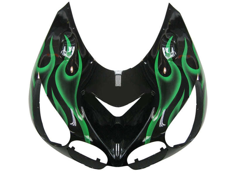 Fairings 2006-2011 Kawasaki ZX14R Black & Green Flame Ninja ZX14R  Generic