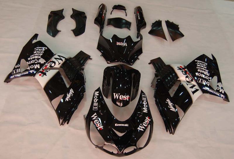 Fairings 2006-2011 Kawasaki ZX14R Black White West Ninja Racing Generic