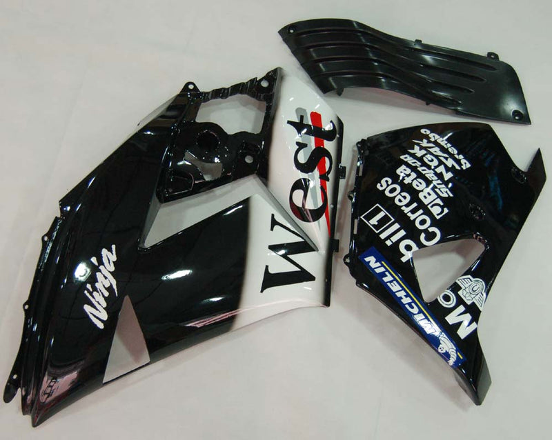 Fairings 2006-2011 Kawasaki ZX14R Black White West Ninja Racing Generic