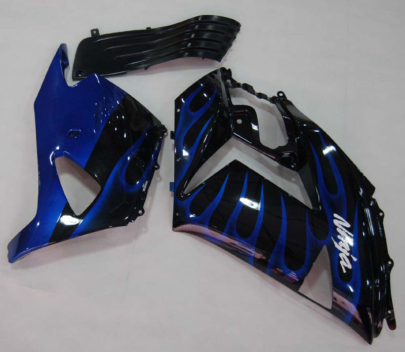 Fairings 2006-2011 Kawasaki ZX14R Black & Blue Flame Ninja  Generic