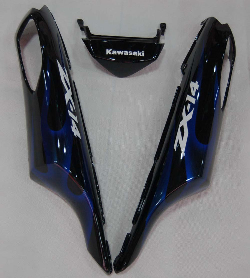 Fairings 2006-2011 Kawasaki ZX14R Black & Blue Flame Ninja  Generic