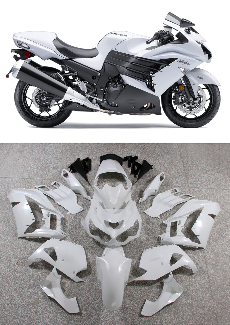 Fairings Plastics 2012-2022 Kawasaki ZX14R Ninja White Racing Generic
