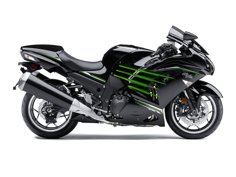 Fairings Plastics 2012-2022 Kawasaki ZX14R Ninja Black Green Racing Generic