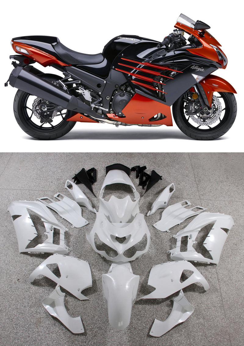 Fairings Plastics 2012-2022 Kawasaki ZX14R Ninja Orange Black Racing Generic