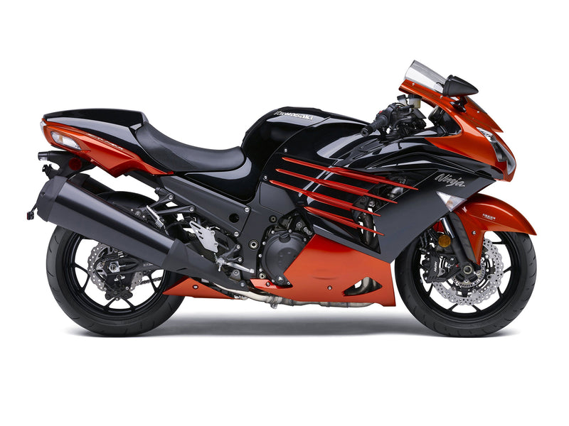 Fairings Plastics 2012-2022 Kawasaki ZX14R Ninja Orange Black Racing Generic