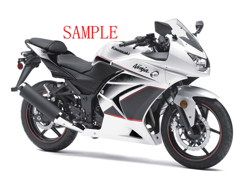 Fairings 2008-2012 Kawasaki ZX250R EX250 White Black Ninja ZX250  Generic