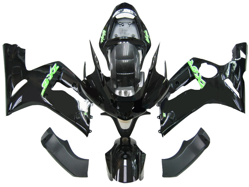 Fairings 2003-2004 Kawasaki ZX6R 636 Black Green ZX6R  Generic