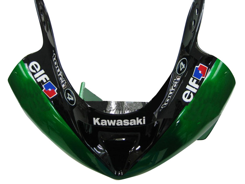Fairings 2003-2004 Kawasaki ZX6R 636 Green Black elf  Racing Generic