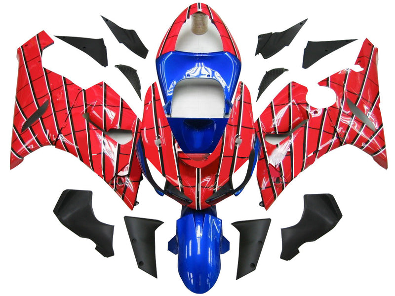 Fairings 2005-2006 Kawasaki ZX6R 636 Red & Blue Spider Man  Generic