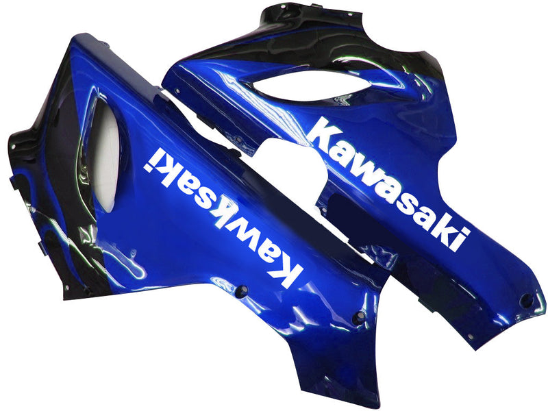 Fairings 2005-2006 Kawasaki ZX6R 636 Black & Blue Flame Ninja  Generic