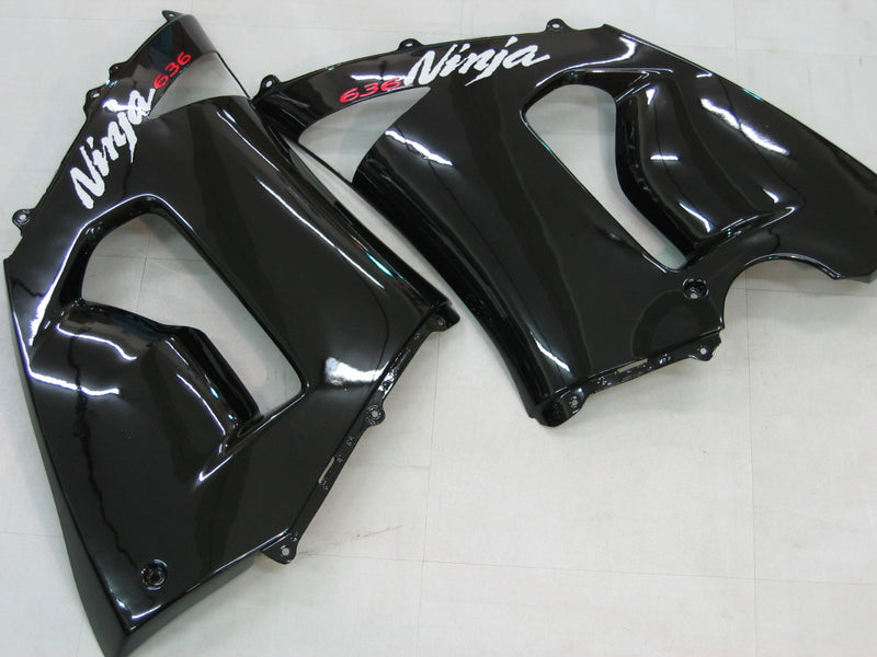 Fairings 2005-2006 Kawasaki ZX6R 636 Black ZX6R  Racing Generic