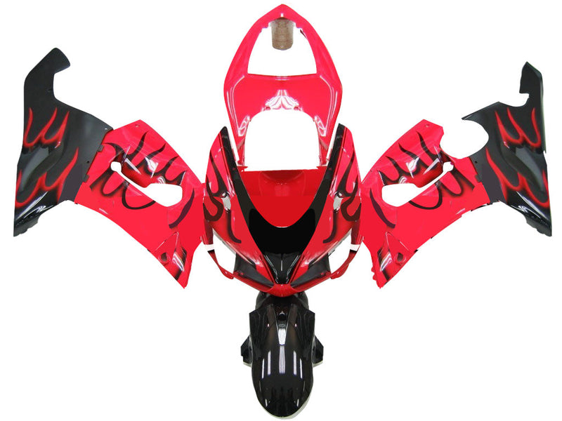 Fairings 2005-2006 Kawasaki ZX6R 636 Red & Black Flame Ninja  Generic