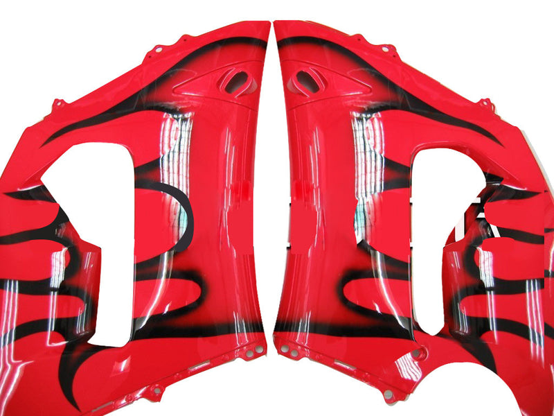 Fairings 2005-2006 Kawasaki ZX6R 636 Red & Black Flame Ninja  Generic