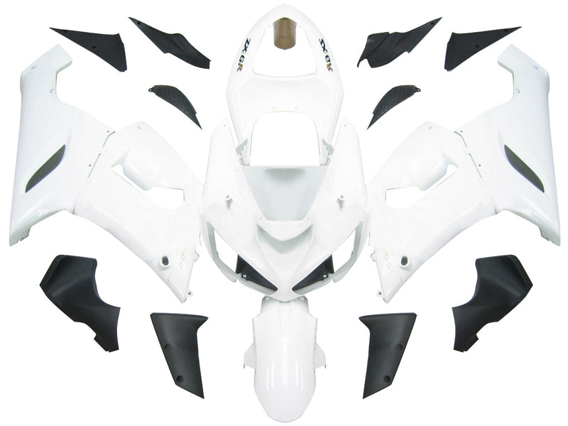 Fairings 2005-2006 Kawasaki ZX6R 636 White ZX6R Ninja  Generic