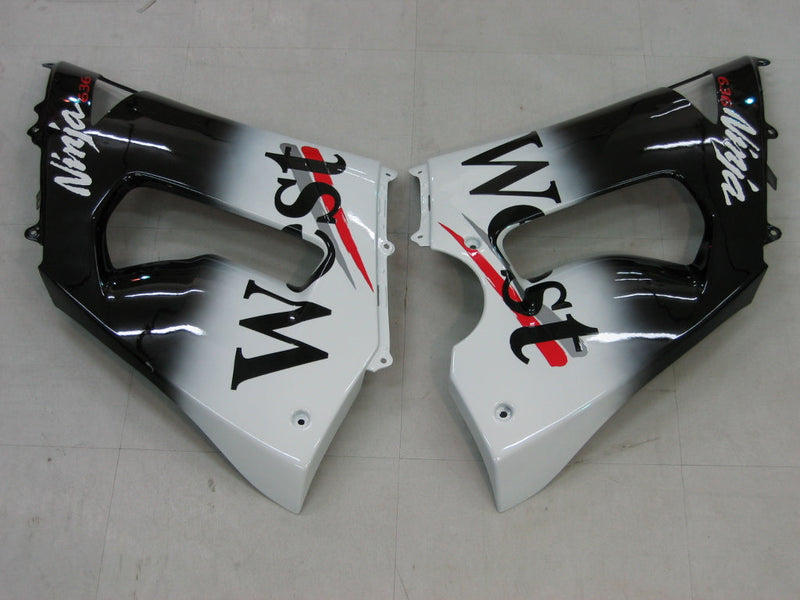 Fairings 2005-2006 Kawasaki ZX6R 636 Black White West ZX6R   Generic