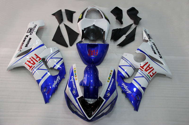 Fairings 2005-2006 Kawasaki ZX6R ZX636 Blue White FIAT Racing Generic