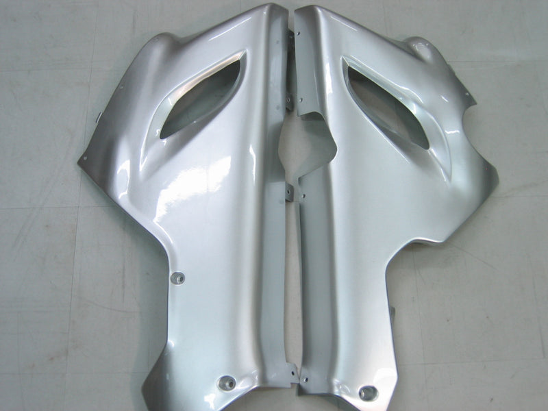 Fairings 2005-2006 Kawasaki ZX6R 636 Silver & Red Flame Ninja  Racing Generic