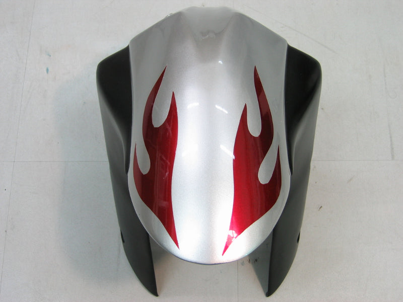 Fairings 2005-2006 Kawasaki ZX6R 636 Silver & Red Flame Ninja  Racing Generic