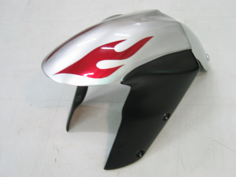 Fairings 2005-2006 Kawasaki ZX6R 636 Silver & Red Flame Ninja  Racing Generic