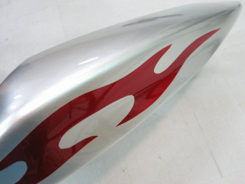 Fairings 2005-2006 Kawasaki ZX6R 636 Silver & Red Flame Ninja  Racing Generic