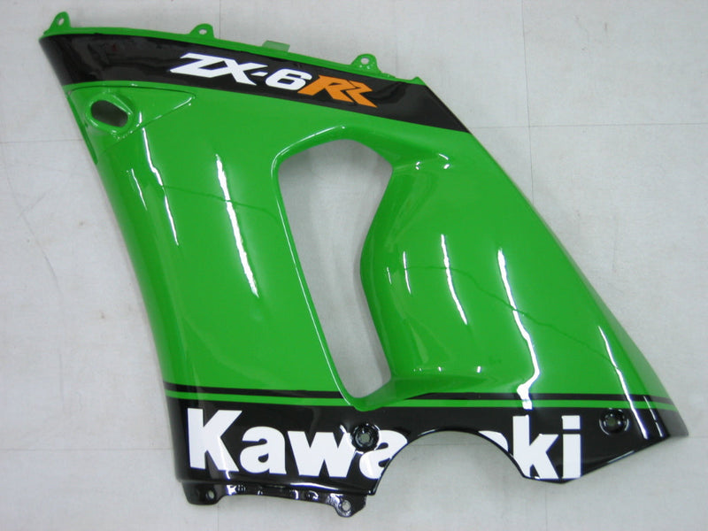 Fairings 2005-2006 Kawasaki ZX6R 636 Green Black No.14 ZX6R   Generic