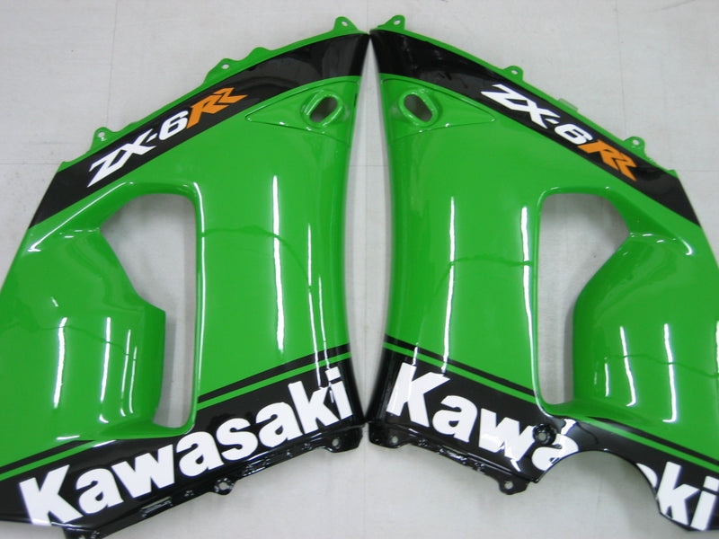 Fairings 2005-2006 Kawasaki ZX6R 636 Green Black No.14 ZX6R  Racing Generic