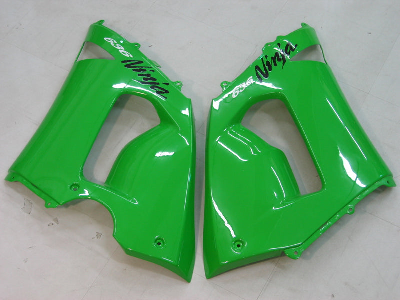 Fairings 2005-2006 Kawasaki ZX6R 636 Green Black Ninja  Racing Generic