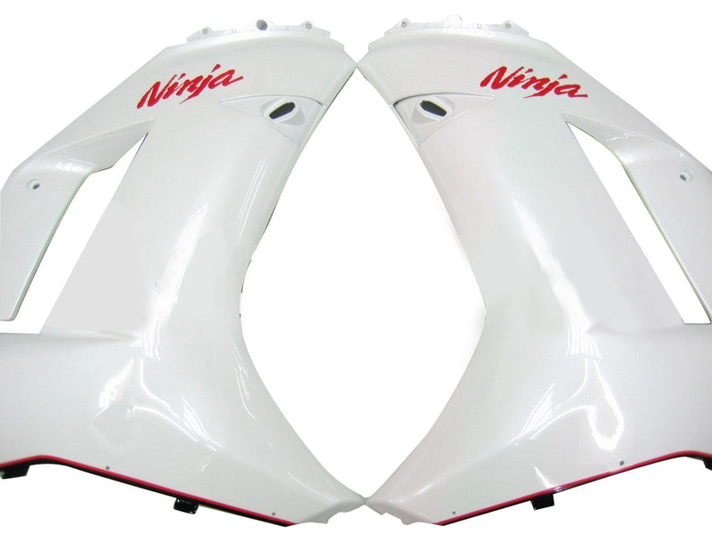 Fairings 2007-2008 Kawasaki ZX6R ZX636 White Red Black  ZX6R  Generic