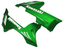 Fairings 2007-2008 Kawasaki ZX6R ZX636 Black & Green Flame Ninja Racing Generic