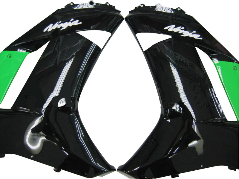 Fairings 2007-2008 Kawasaki ZX6R ZX636 Green Black Ninja ZX6R   Generic