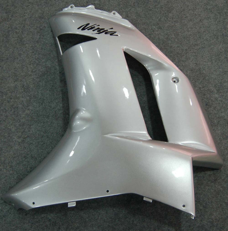 Fairings 2007-2008 Kawasaki ZX6R ZX636 Silver Ninja Racing Generic