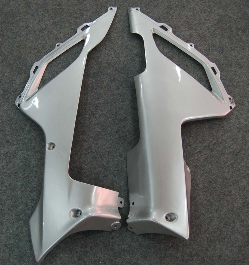 Fairings 2007-2008 Kawasaki ZX6R ZX636 Silver & Red Flame ZX6R Racing Generic