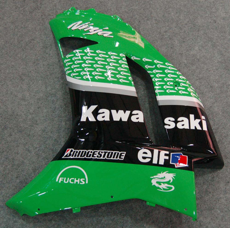 Fairings 2007-2008 Kawasaki ZX6R ZX636 Green Black  ZX6R Racing Generic