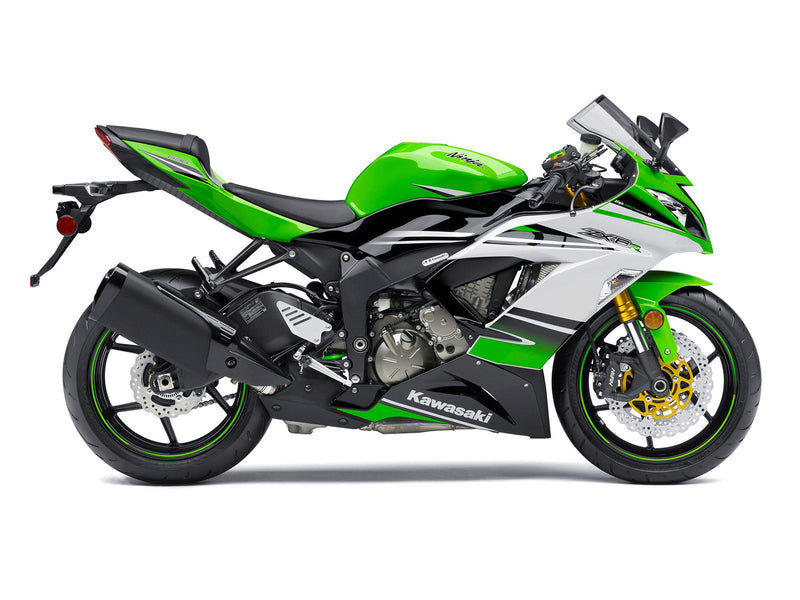 Fairings 2013-2018 Plastics Kawasaki ZX6R 636 Green White Ninja  Generic