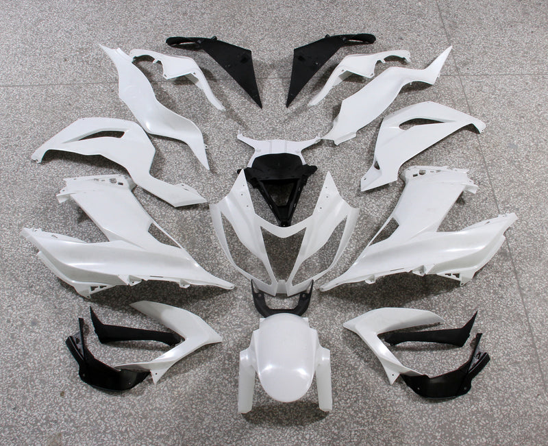 Fairings 2013-2018 Plastics Kawasaki ZX6R 636 White Ninja Racing Generic