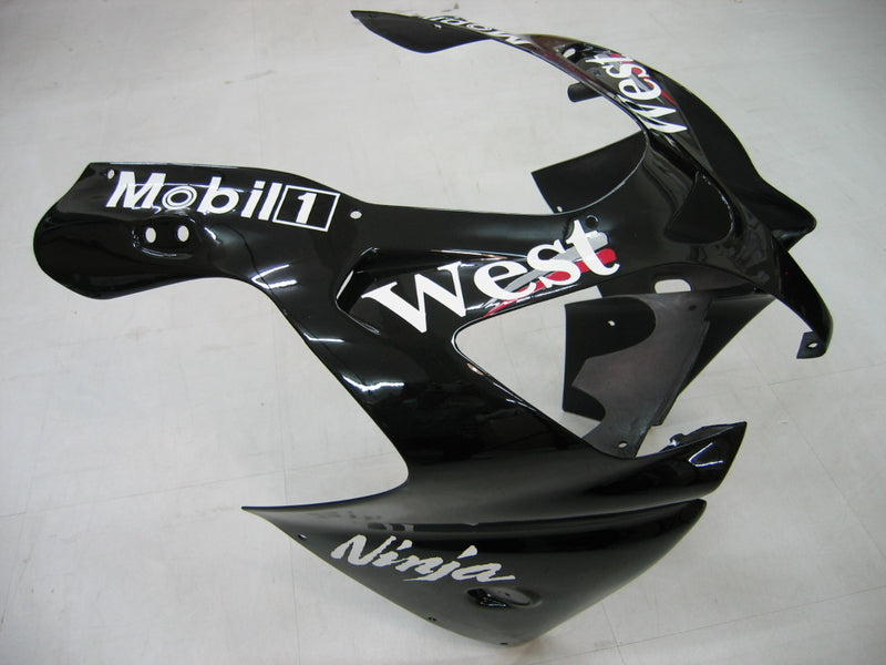 Fairings 2000-2001 Kawasaki ZX 9R Black White West ZX9R Racing Generic