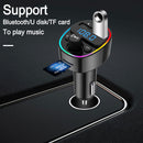 Handsfree Type-c Dual USB Charger FM Transmitter Bluetooth 5.0 U Disk TF Card