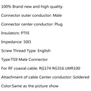 10 Pcs Connector TS9 Male Plug 90¡ã Crimp RG174 RG316 LMR100 Cable Right Angle