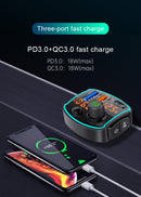 QC3.0 PD18W Quick Charger Car Mp3 Player Bluetooth 5.0 Receiver FM Transmitter