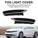 2PCS VW Passat 2012-2015 Front Driving Fog Light Cover Black/Chrome