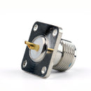 1Pc Connector N Female Jack 4-hole 25.4mm Flange Solder Panel Mount Straight