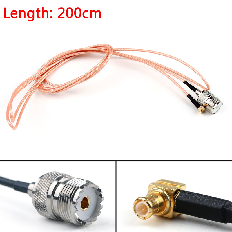 200cm Cable MCX Male Plug Right Angle To SO239 UHF Female Jack RG316 6ft Pigtail